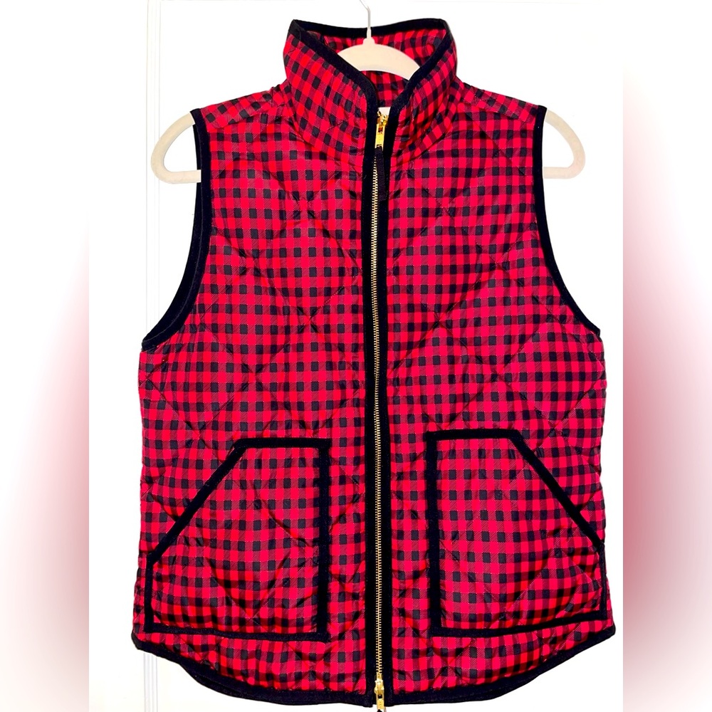 Jcrew small euc red and black vest